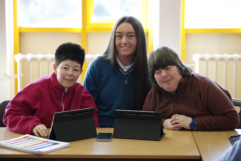 Carrie Young and Norma Dowler with student Shauna Jones 