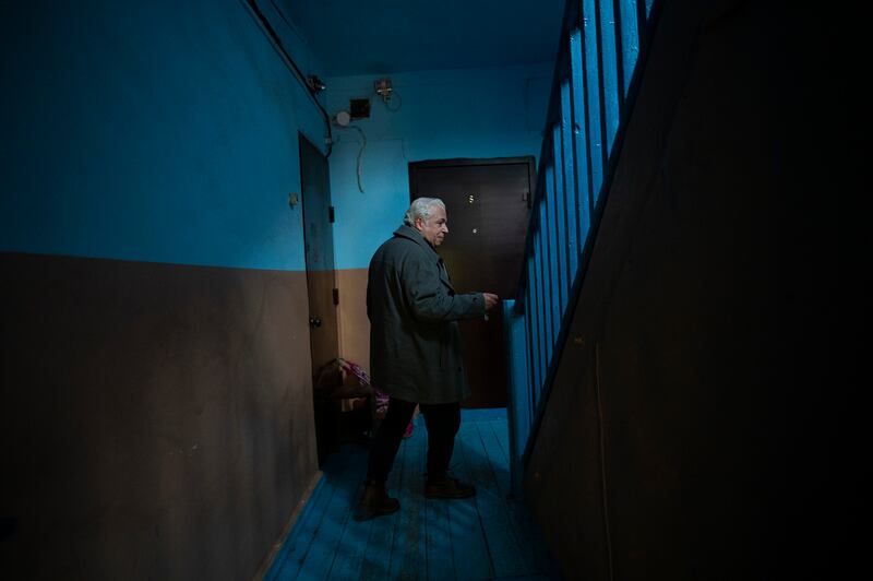 Timothy Morales in the apartment he hid in during Russia’s occupation of Kherson. Photograph: Lynsey Addario/New York Times