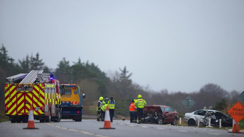 First responders: the scene of the crash. Photograph: Keith Heneghan/Phocus