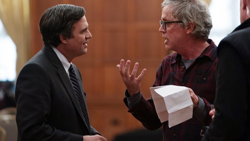 Todd Haynes on the set of Dark Waters with Mark Ruffalo. Photograph: Mary Cybulski/Focus Features