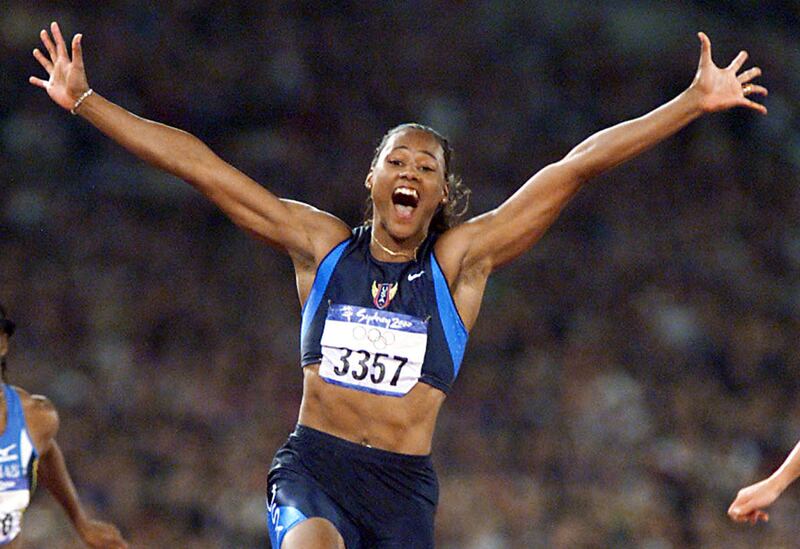 Marion Jones of the US winning the Women's 100 metres final at the Sydney Olmpics before her fall from grace as a drug cheat. Photograph: Jeff Haynes/AFP/via Getty Images