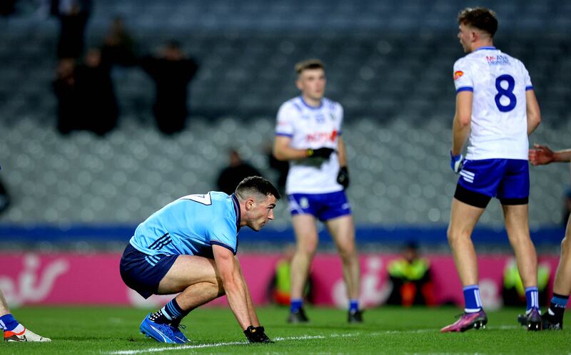 Dublin’s Colm Basquel reacts to a missed chance. Photograph: Ryan Byrne/Inpho