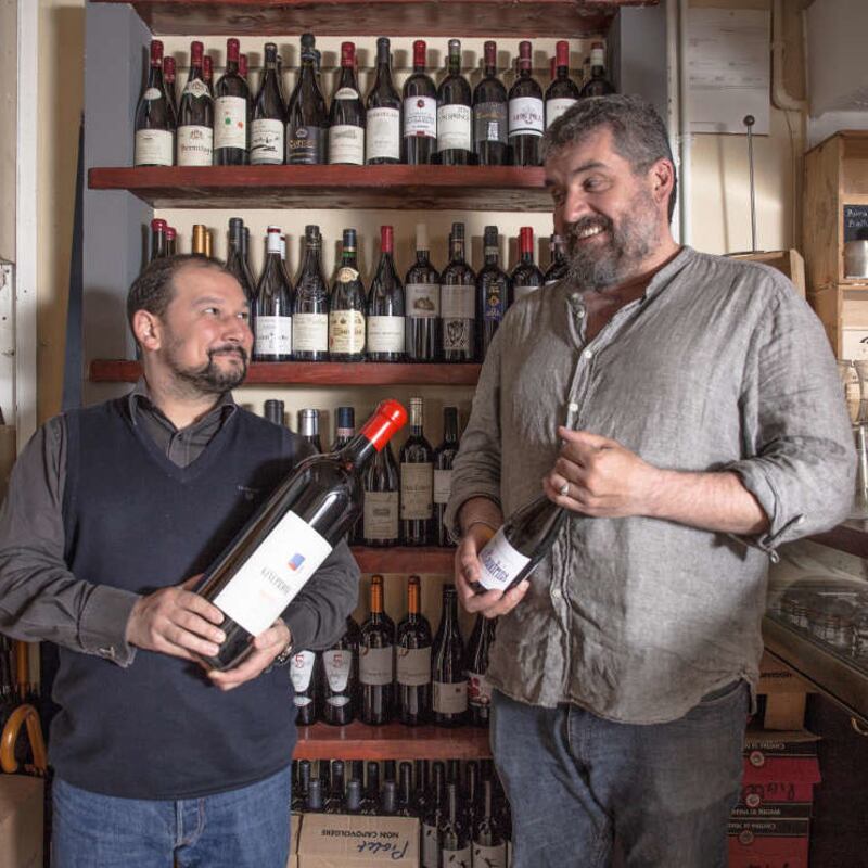 Enrico Fantasia (right), wine importer at Grapecircus and co-owner of Piglet Wine Bar in Dublin. Photograph: Itziar Telletxea Rocha