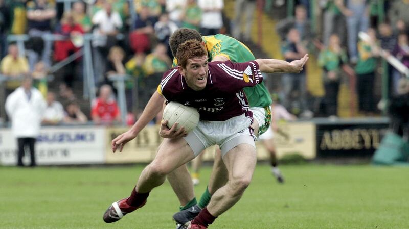 Kieran Fitzgerald in action for  Galway against  Shane O’Rourke of Meath during an All-Ireland football qualifier in 2007. Photograph: Donall Farmer/Inpho