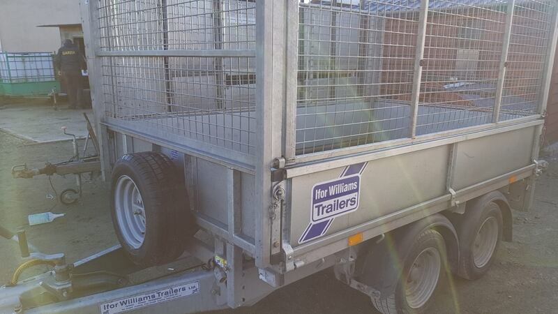 The trailer seized in searches by Cab. Photograph: An Garda Síochána