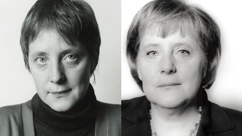 Angela Merkel in 1991 and 2006.Photographs:
Herlinde Koelbl