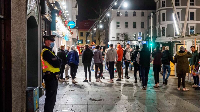 Revellers in Cork city centre in November 2020. Photograph: Photograph: Andy Gibson