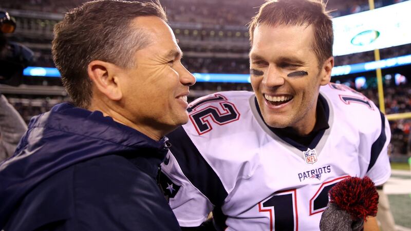 Alex Guerrero with Tom Brady in 2016. Photograph: Elsa/Getty