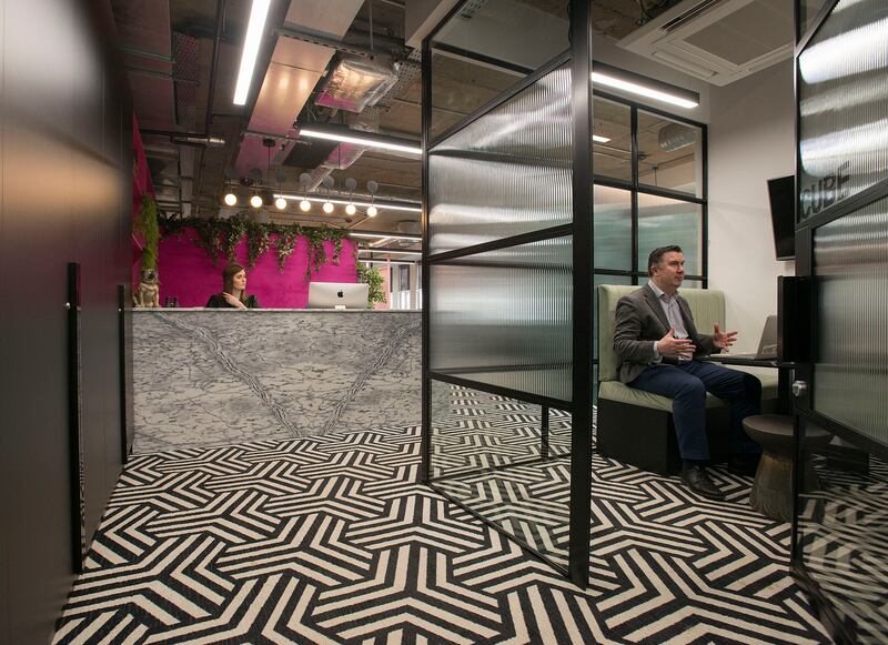 Paul Collins of Ballywire Media in a meeting room. Photograph: Dave Meehan