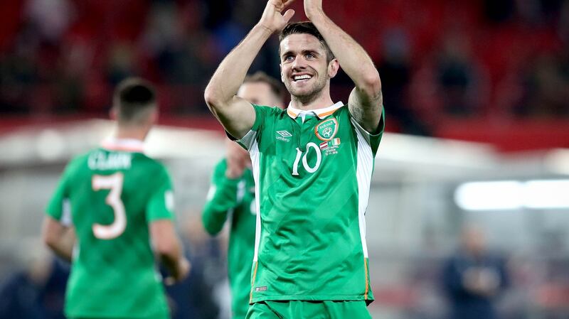 Robbie Brady is nominated for both the senior and young international player awards. Photograph: Ryan Byrne/Inpho