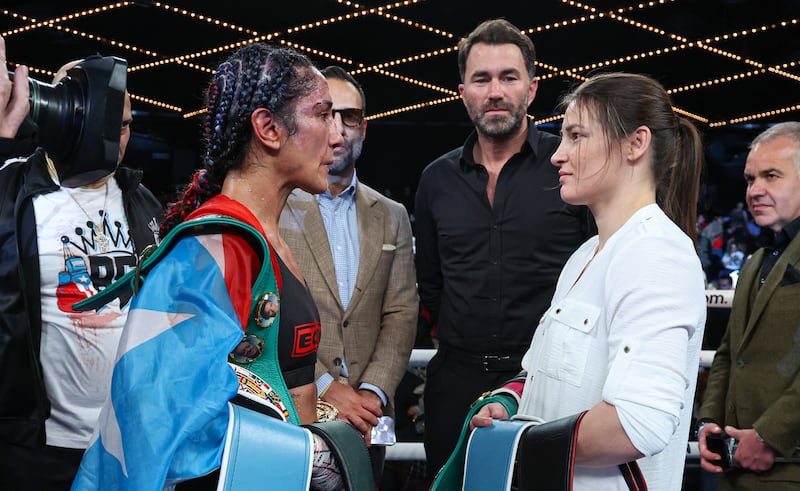 Amanda Serrano and Katie Taylor will meet again in Dublin on May 20th. Photograph: Ed Mulholland/Inpho