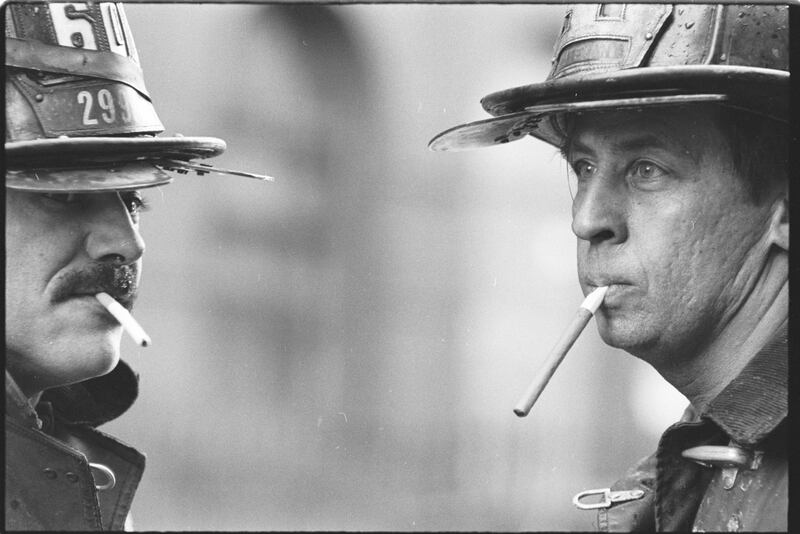 Smoking firefighters, New York, 1976. Photograph: Jill Freedman/courtesy the Jill Freedman Foundation