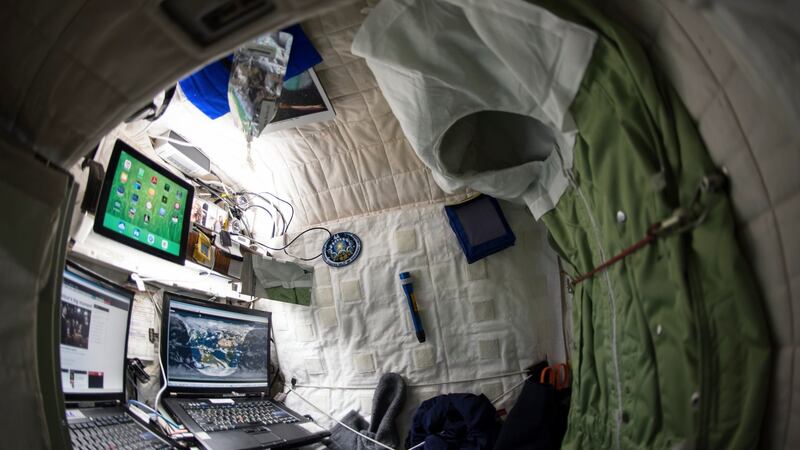 A photo provided by Nasa shows American astronaut Scott Kelly’s personal living quarters on the International Space Station. Photograph: Nasa/ New York Times/File photo