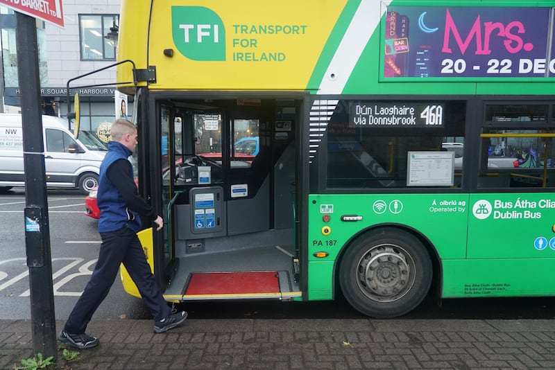 Passengers board the 46A in Dún Laoghaire