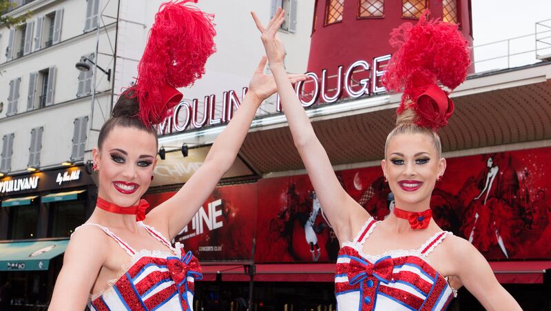 Sisters Isabelle and Claudine Van den Bergh Cooke outside the Moulin Rouge. Photograph: Moulin Rouge