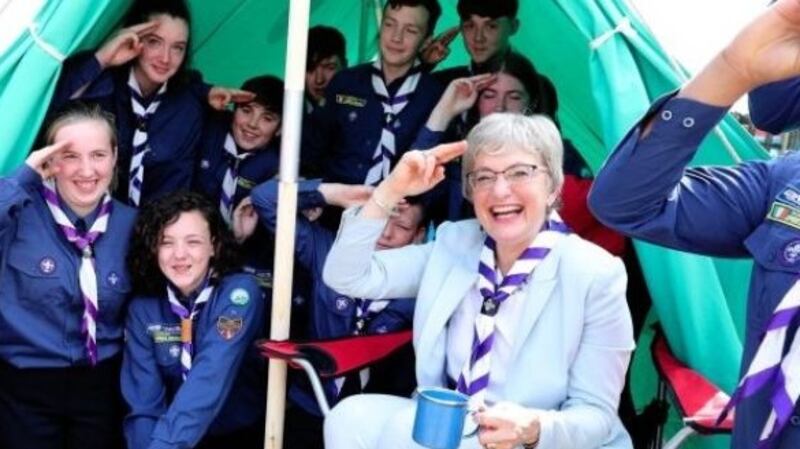 Katherine Zappone at 168th St Aengus Scout Den, Tallaght in 2018.