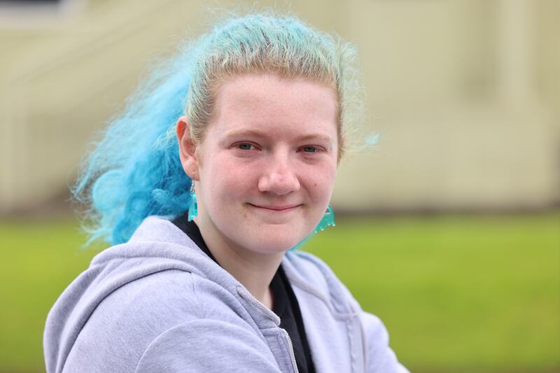 Caithlin Balfe, a student at Clogher Road Community College, Drimnagh, Dublin. Photograph: Dara Mac Dónaill







