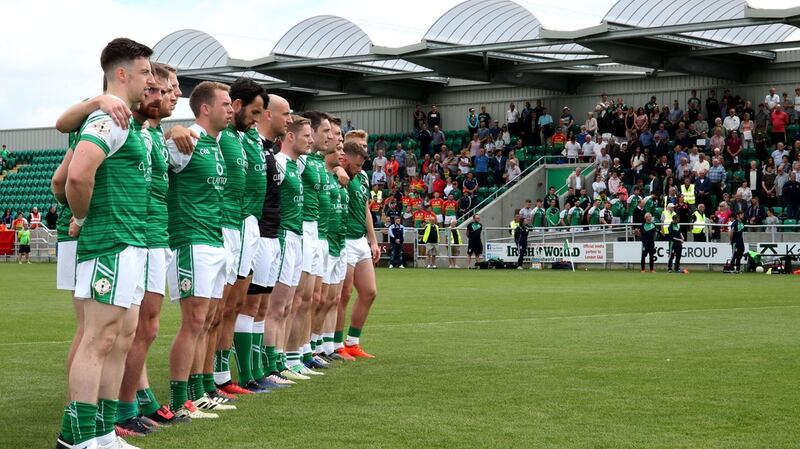 London line up prior to an All-Ireland senior football qualifier against Carlow at Ruislip last summer. Photograph: Gerry McManus/Inpho