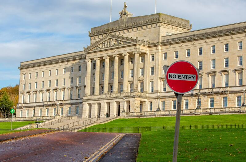 The Northern Ireland Assembly has been suspended since February 2022 after the DUP resigned in protest at the Northern Ireland Protocol.. Photograph: Paul Faith/AFP via Getty Images