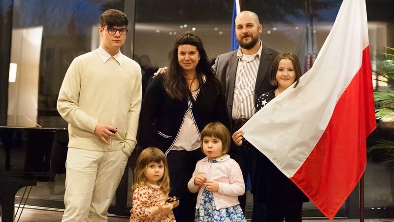 Krzysztof Wisniewski with his family Franek, Iwa,  Zuzanna, Dorota and Helena Photograph: Krzysztof Wisniewski