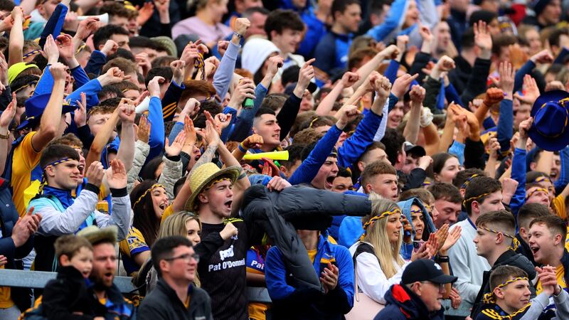 Clare fans at the Munster SHC Round 4 game between Cork and Clare at Semple Stadium last Sunday. Photograph: James Crombie/Inpho