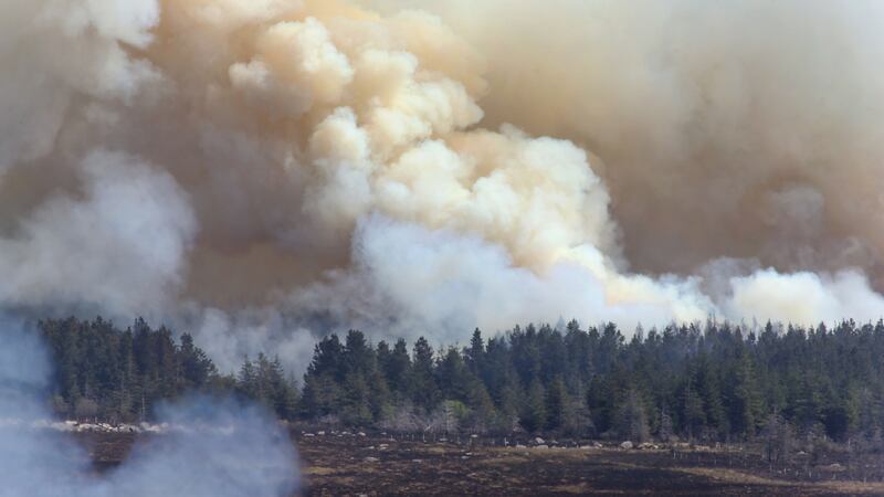 Fire rages at Cloosh Valley in Connemara on Tuesday. Photograph: Joe O’Shaughnessy