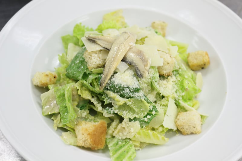 A classic Caesar salad with anchovies.