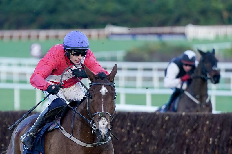 Paul Townend riding Grangeclare West clear the of the last to win The Neville Hotels Novice Chase at Leopardstown. Photograph: Alan Crowhurst/Getty Images