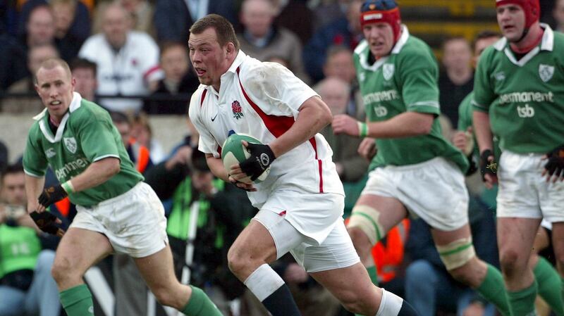 England’s Steve Thompson in action against Ireland during the 2003 Six Nations. Photograph: Billy Stickland/Inpho