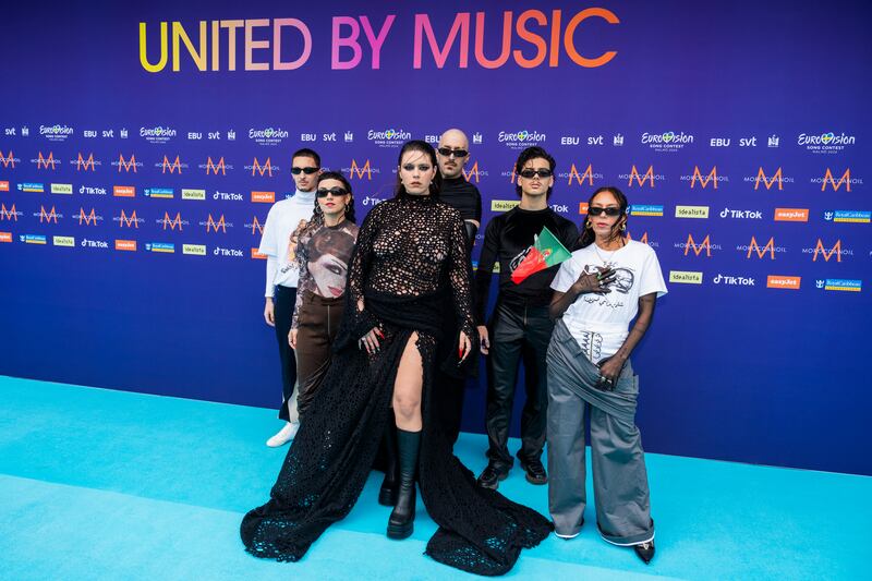 Iolanda from Portugal on the turquoise carpet for the 68th Eurovision Song Contest. Photograph: Martin Sylvest Andersen/Getty Images