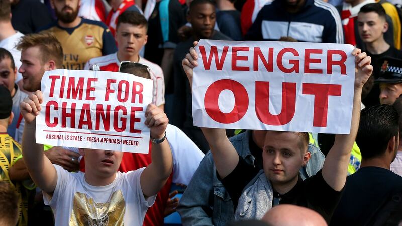 Ill-feeling emerged to the latter end of Wenger’s 22-year reign. Photograph: Martin Rickett/PA