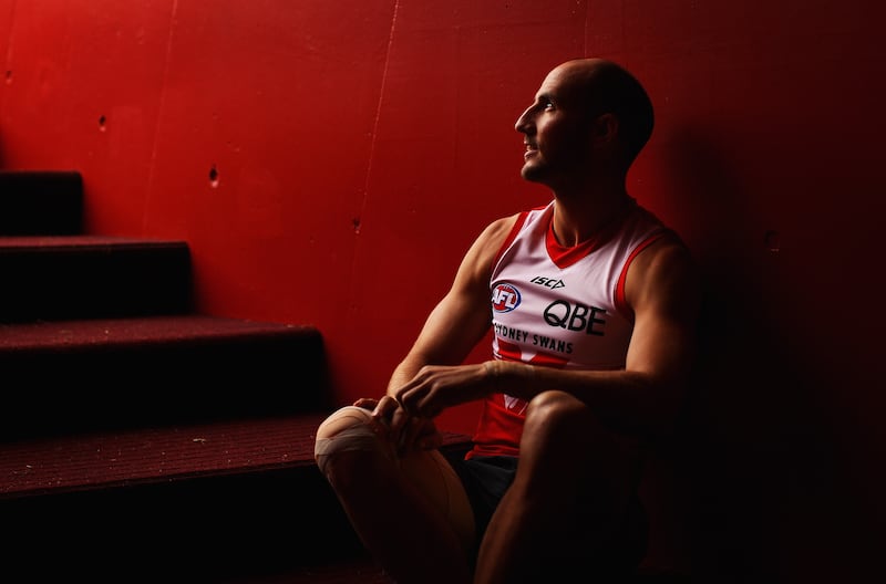 Tadhg Kennelly poses for a portrait during a Sydney Swans training session in April 2011. Photograph: Cameron Spencer/Getty Images