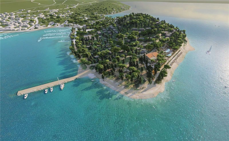 A CAD drawing illustrating the new development being sold off plans on the island of Ugljan