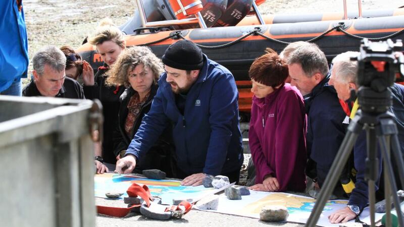 New finds: John Treacy (centre) has unearthed new archive material referring to the Lusitania. Photograph: Ann O’Connell