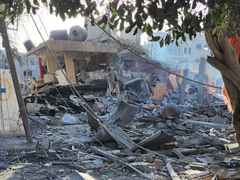 The Halalo family home in Gaza, destroyed by Israeli bombardment.