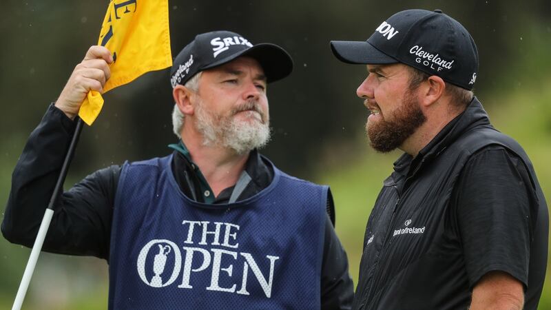 Shane Lowry with his caddy and “golf whisperer” Brian ‘Bo’ Martin during the 2019 Open. Photograph:  Oisin Keniry/Inpho