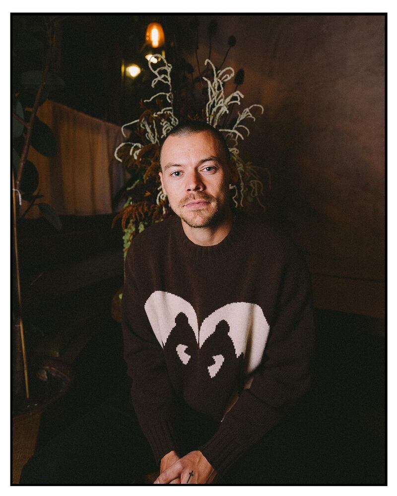 Pop star Harry Styles sporting his latest haircut, despite the fact that there was no sign his hair was receding. Photograph: Lloyd Wakefield/Pleasing