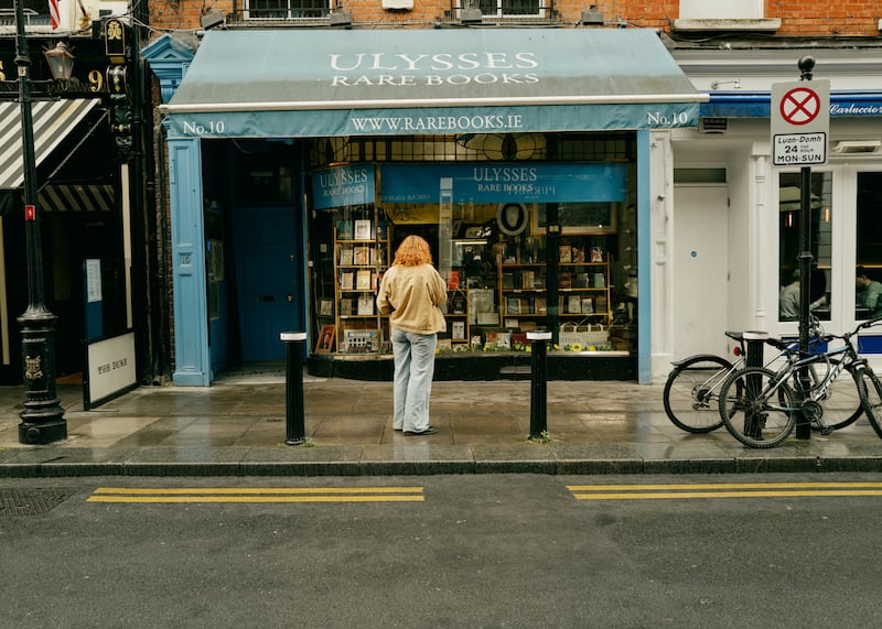 The front of Ulysses Rare Books, an antiquarian bookstore in Dublin that has many first editions of books by Dublin writers. Photograph: Ellius Grace/New York Times