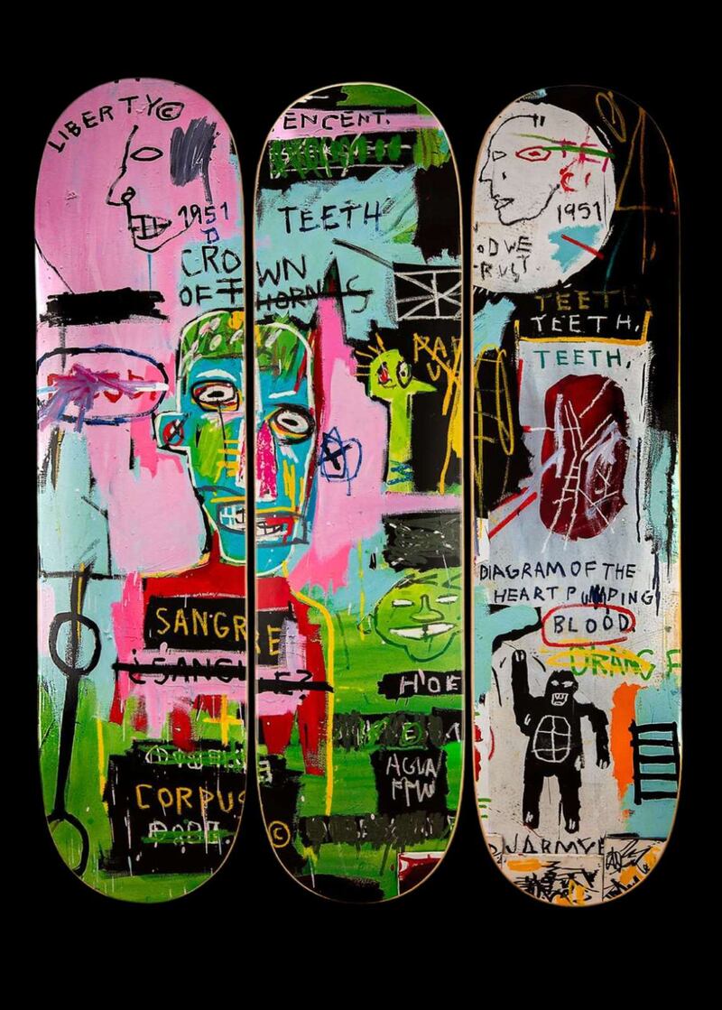 In Italian (Skateboards) – Guggenheim Edition by Jean Michel Basquiat (€600-€800) at Lot 100's first auction