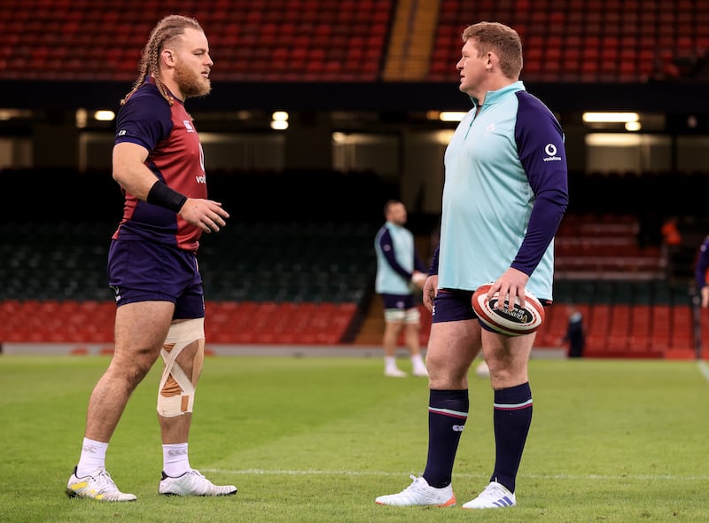 Ireland team-mates Finlay Bealham and Tadhg Furlong: 'Over the last two years Finlay has been genuinely playing really well. Not that he wasn’t a very good player to start with, but he’s really added loads of layers to his game. It is great to see,' says Furlong. Photograph: Dan Sheridan/Inpho 