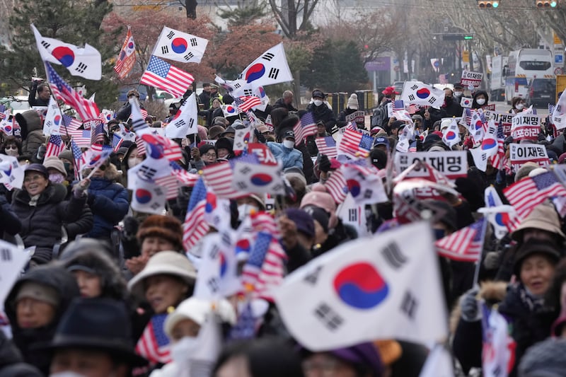 The top aide of impeached South Korean President Yoon Suk Yeol has pleaded with law enforcement agencies to abandon their efforts to detain him over his imposition of martial law. Photograph: Lee Jin-man/AP