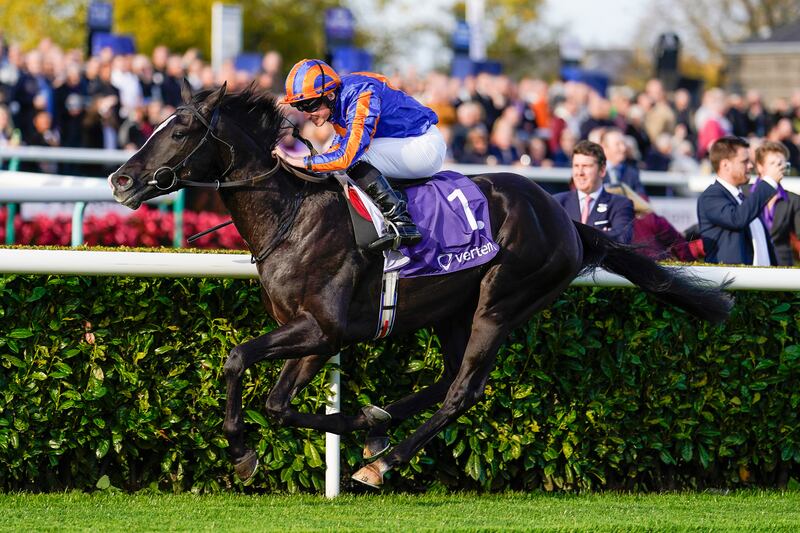 Ryan Moore riding Auguste Rodin to victory in The Vertem Futurity Trophy Stakes at Doncaster in October. He may feature in this year's Newmarket Guineas. Photograph: Alan Crowhurst/Getty Images