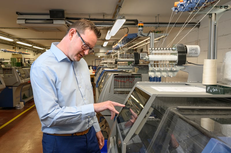 Head of finance Olan McCarthy at the Aran Woollen Mills knitwear manufacturer factory. Photograph: Michael McLaughlin