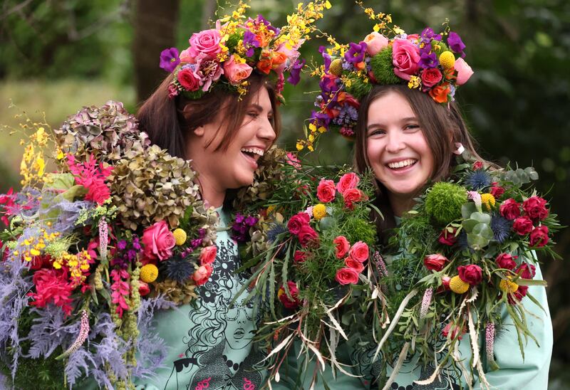 Brigit: Natasha O’Brien and Bridget Macken at the festival launch. Photograph: Stephen Collins/Collins