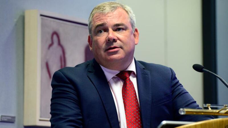 AIB chief executive Bernard Byrne anouncing the bank’s half-year results. Photograph: Cyril Byrne