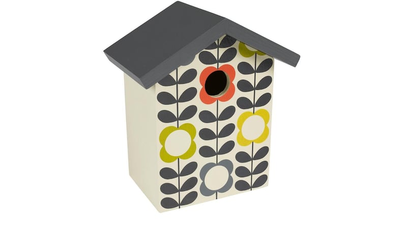 Orla Kiely's Stem print on a bird house