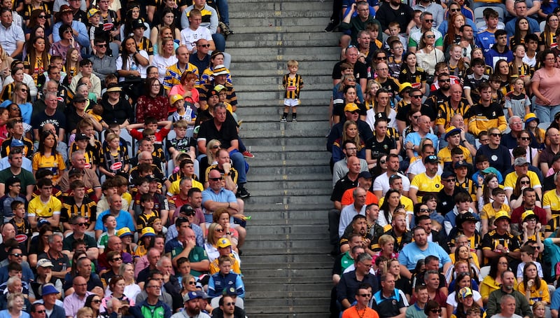 A young Kilkenny fan watches Clare v Kilkenny All-Ireland semi-final at Croke Park in 2023. Photograph: James Crombie/Inpho