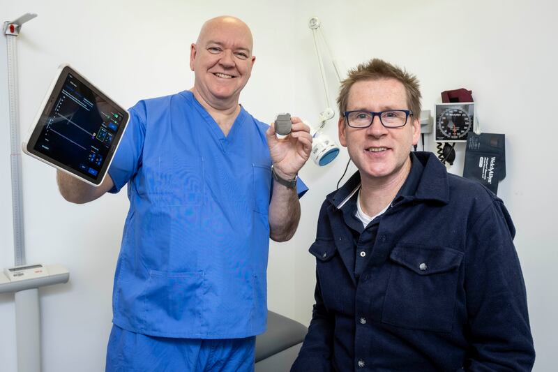 Prof Paul Murphy with his patient Kevin Collins. Photograph: Fennell Photography