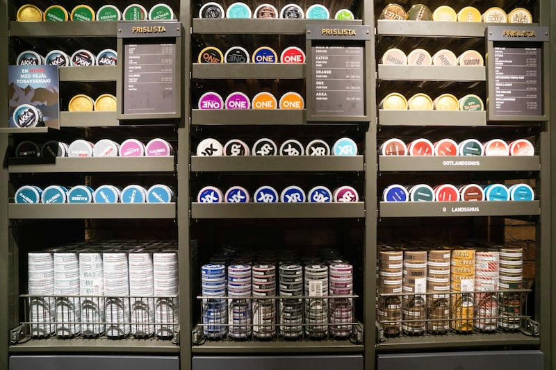 The Swedish Match store in central Stockholm. The snus manufacturer was bought by Philip Morris in 2022. Photograph: Jonas Ekblom/Bloomberg