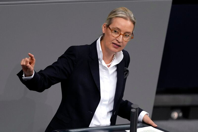 Alternative for Germany’s Alice Weidel. Photograph: Markus Schreiber/AP